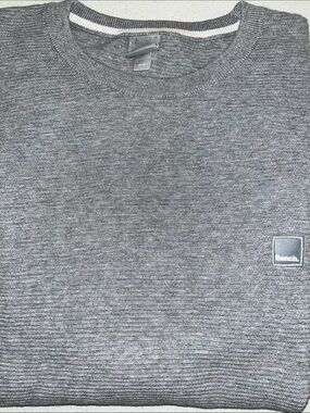 Bench Light Gray Ribbed Crewneck Sweater